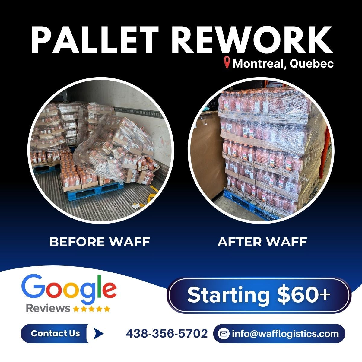 EMERGENCY PALLET REWORK in Montreal – WaffLogistics